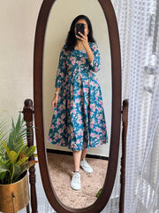 Bollywood Indian Ethnic Party Wear Pure Soft Cotton Maxi Print Dress