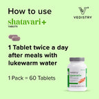 Vedistry Ayurvedic Shatavari+ Strengthens Women's Health 60 Tablets