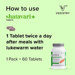 Vedistry Ayurvedic Shatavari+ Strengthens Women's Health 60 Tablets