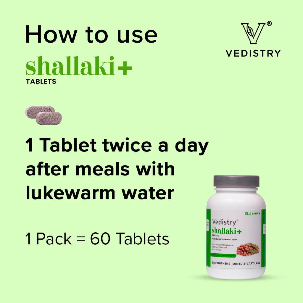 Vedistry Ayurvedic Shallaki+ Strengthens Joints & Cartilage 60 Tablets