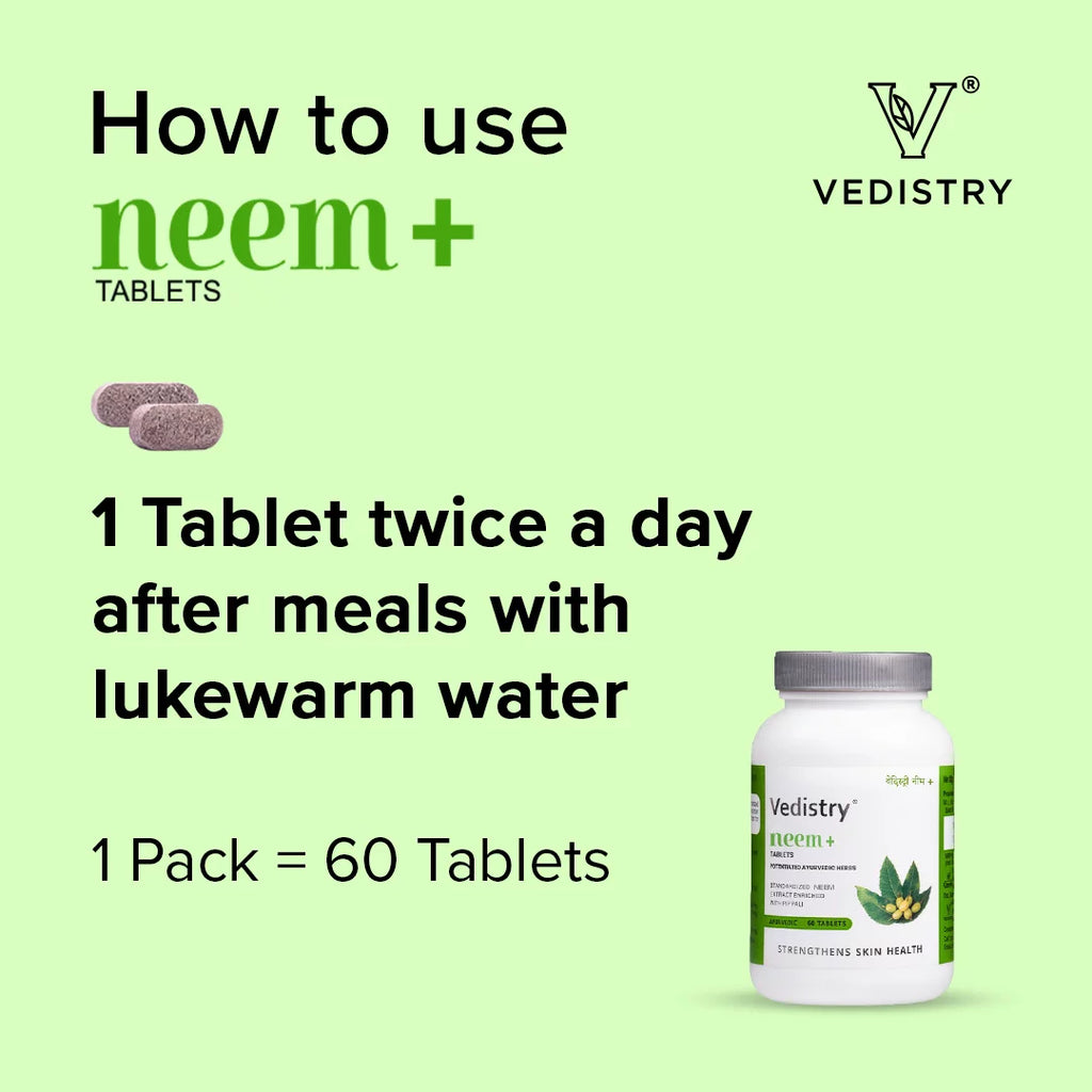 Vedistry Ayurvedic Neem + Skin Health 60 Tablets