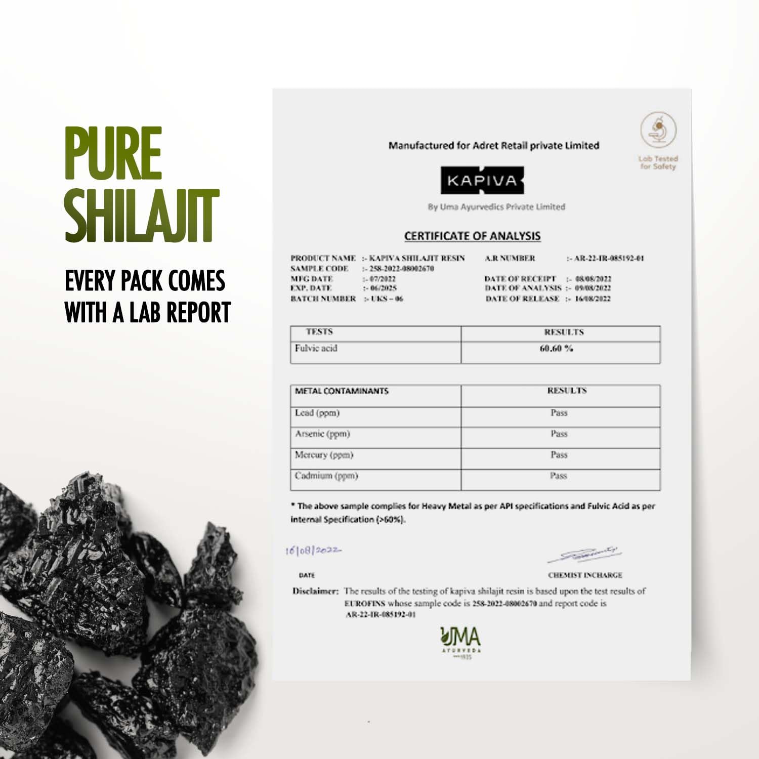 Kapiva Original Himalayan Shilajit/Shilajeet Resin 20g