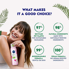 Nivea Naturally Good Body Wash Lily of the Valley,Orange Blossom & Plum Blossom Oil Shower Gel,No Parabens,Vegan Formula,98% Natural Origin Ingredients For Gentle Cleansing Shower Gel 300 ml