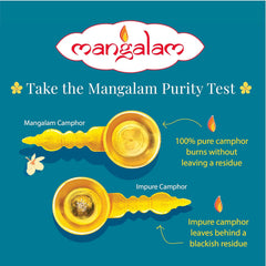 Mangalam 100 % reine Kampferplatte, hinterlässt keine Rückstände oder Asche, Flaschentablette