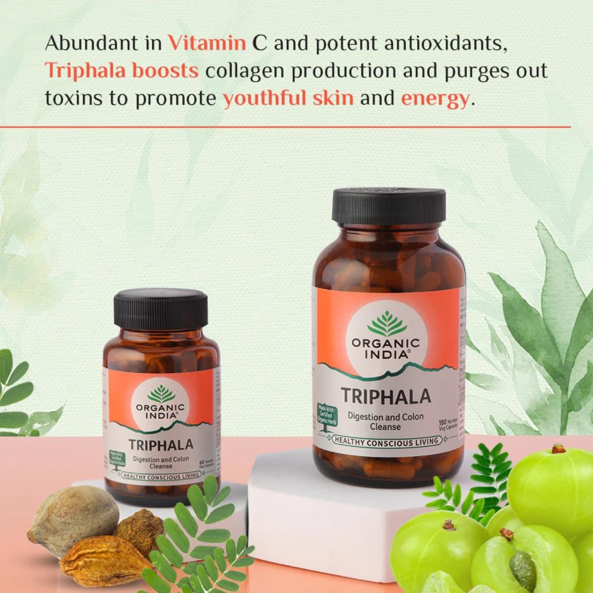 Organic India Triphala Capsule & Powder to Purify Blood & Cure Digestion
