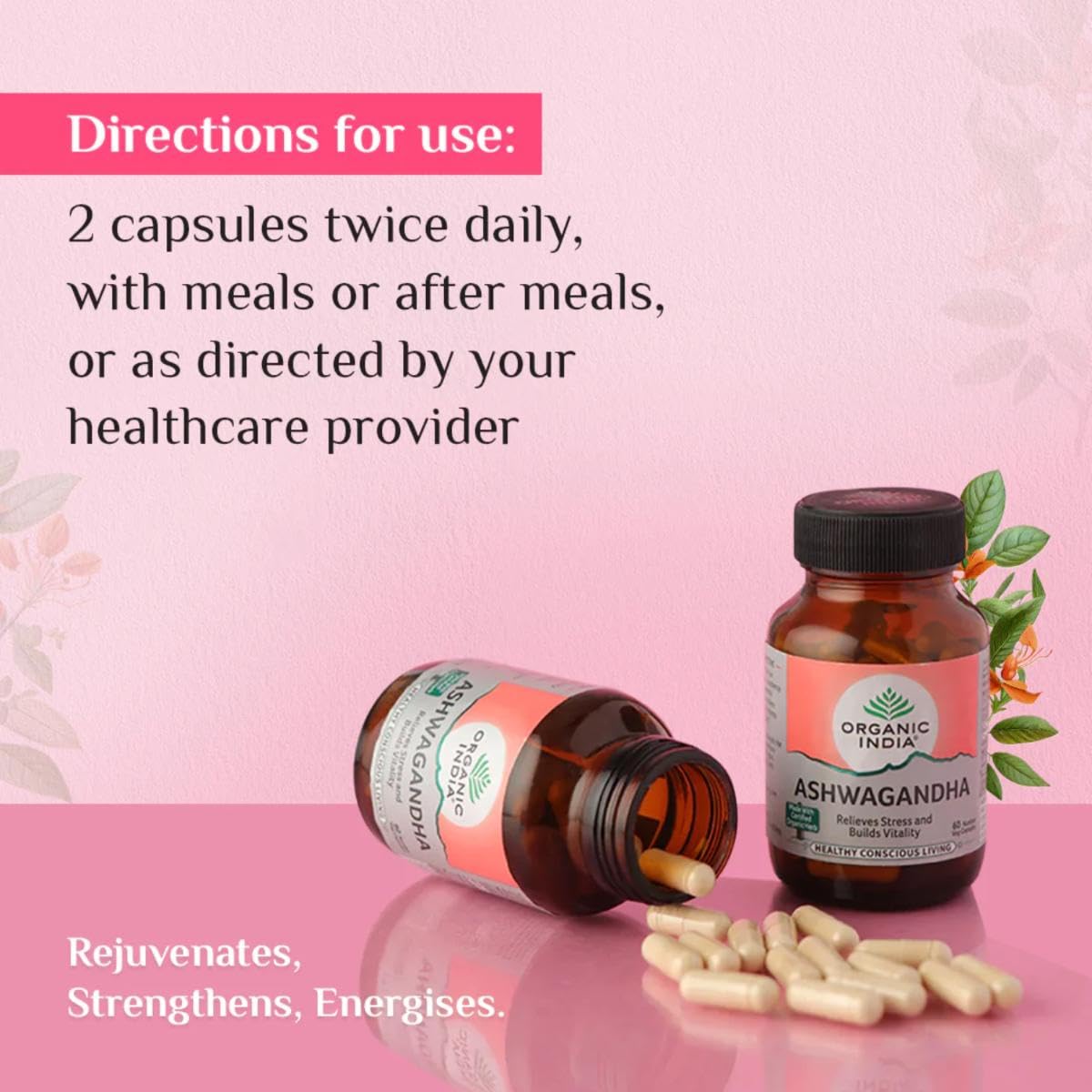 Organic India Ashwagandha for Increased Virility & Reduced Stress Capsules