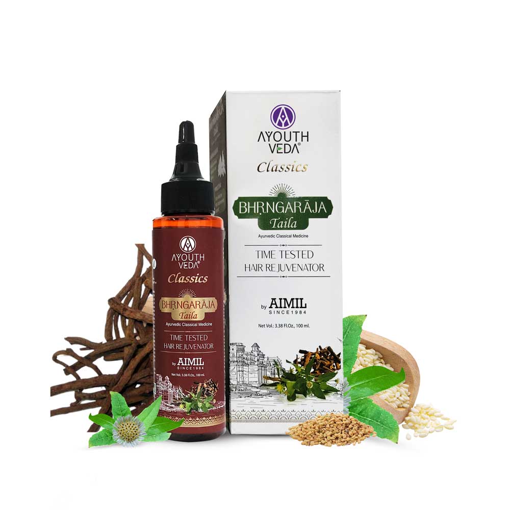 Aimil Ayouthveda Cosmetics Bhrngaraja Taila Time Tested Hair Rejuventor Oil 100ml