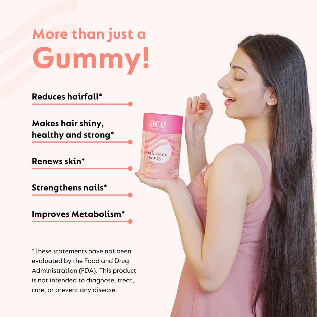 Ace Nutrimony Balanced Beauty Biotin Gummies 60 Gummies