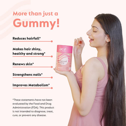 Ace Nutrimony Balanced Beauty Biotin Gummies 60 Gummies