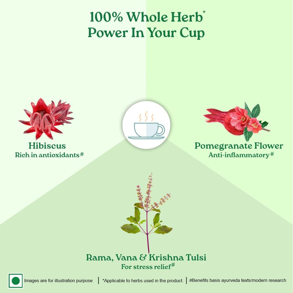 Organic India Tulsi Green Tea Pomegranate Flavour 25 Infusion Bag