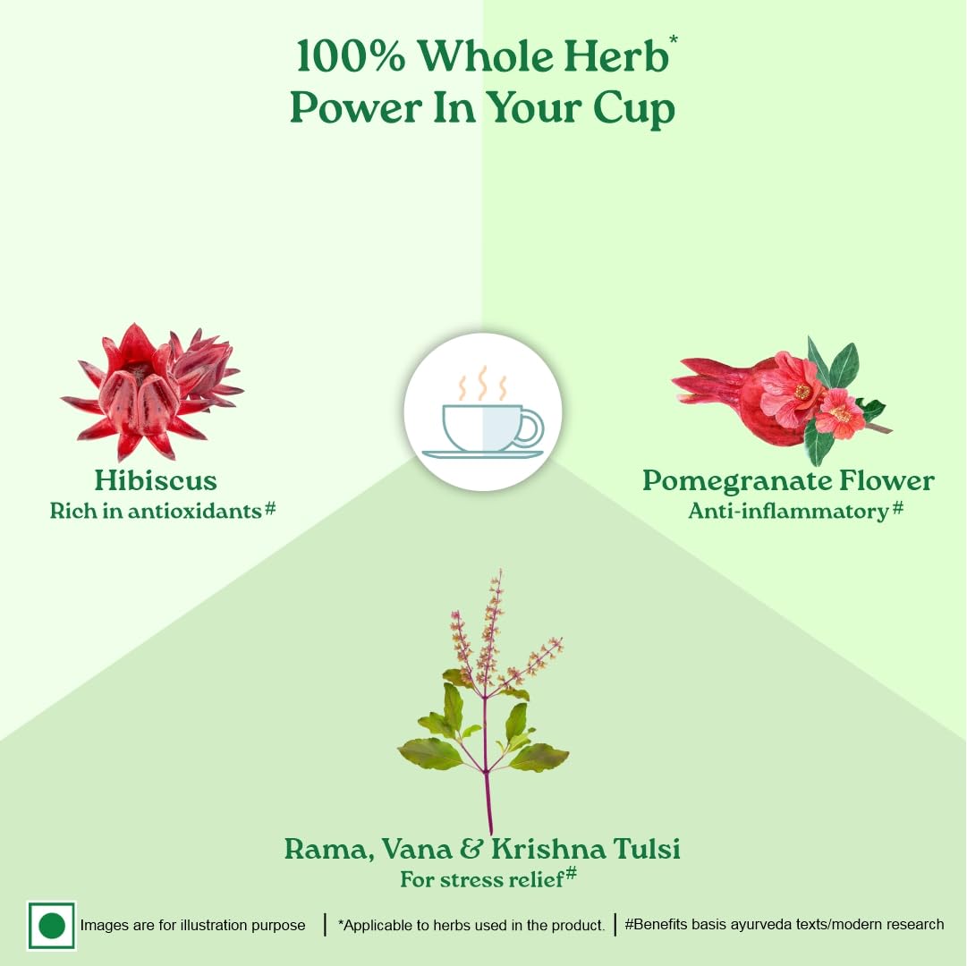 Organic India Tulsi Green Tea Pomegranate Flavour 25 Infusion Bag