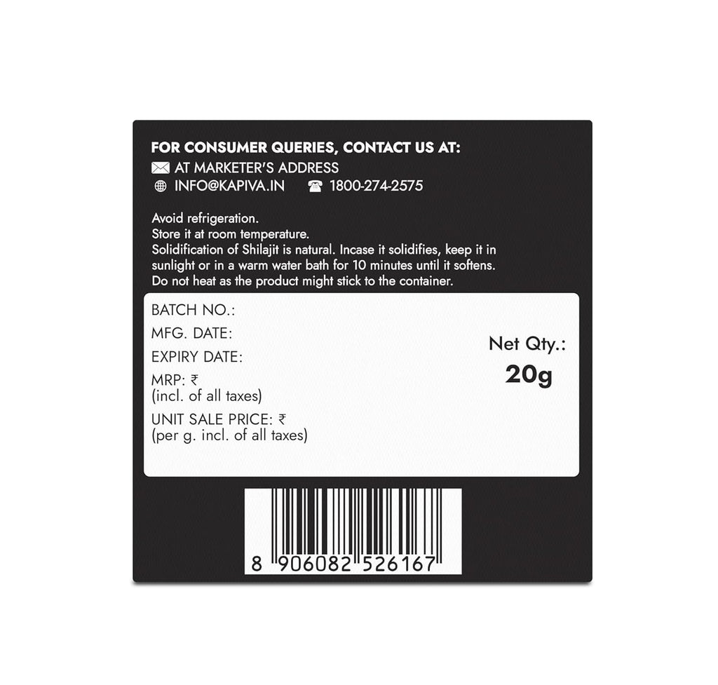 Kapiva Original Himalayan Shilajit/Shilajeet Resin 20g