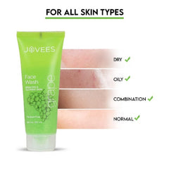 Jovees Herbal Strawberry,Tea Tree,Lemon,Neem,De-Tan & Grape Face Wash with Strawberry Extracts For Normal to Dry Skin For Women/Men For Hydrating & Glowing Skin