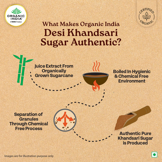 Organic Indai Desi Khandsari Sugar (Unrefined Brown Sugar) 500g