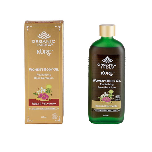 Organic India Women's Body Oil Rose Geranium 120ml