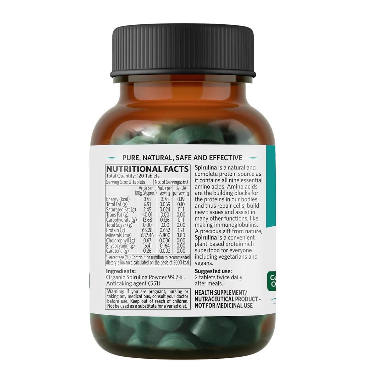 Organic India Spirulina 120 Tablets