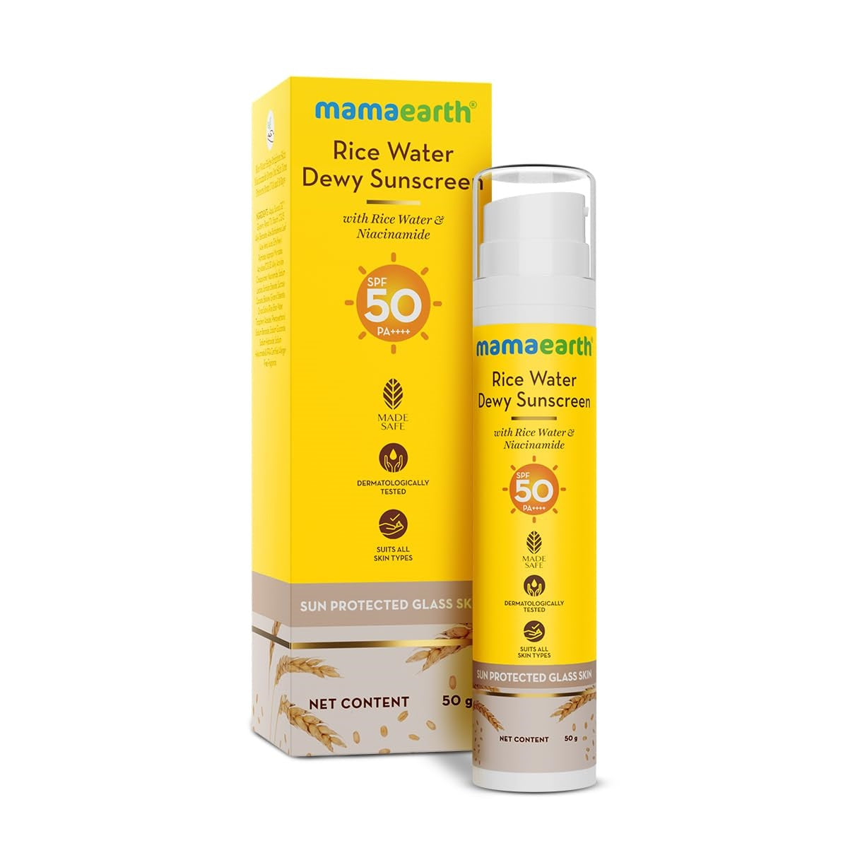 Mamaearth Rice Water Dewy Sunscreen with SPF 50 & PA++++