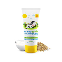 Mamaearth Milky Soft Mineral Based Sunscreen SPF 30 & PA+++ With Oats, Milk and Calendula for Babies 80g