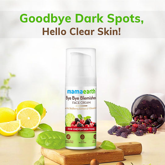 Mamaearth Bye Bye Blemishes Face Cream for Reducing Pigmentation and Blemishes with Mulberry Extract and Vitamin C 30g