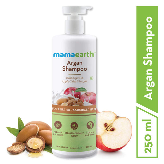 Mamaearth Argan Shampoo with Argan and Apple Cider Vinegar for Frizz-free and Stronger Hair 250ml