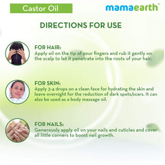 Mamaearth Castor Oil for Healthier Skin,Hair and Nails with 100% Pure and Natural Cold-Pressed Oil 150ml