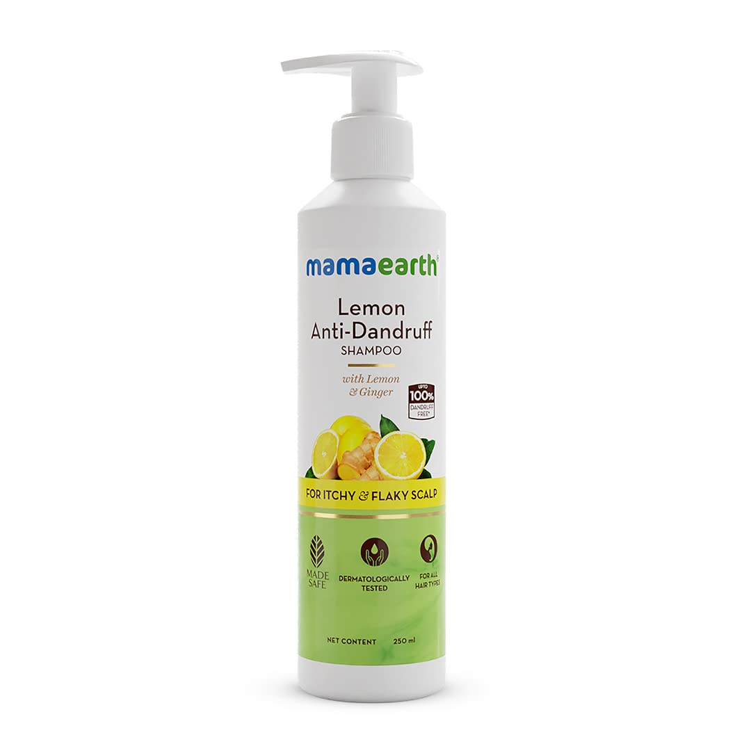 Mamaearth Lemon Anti-Dandruff Shampoo with Lemon & Ginger for up to 100% Dandruff & Itch-free Scalp