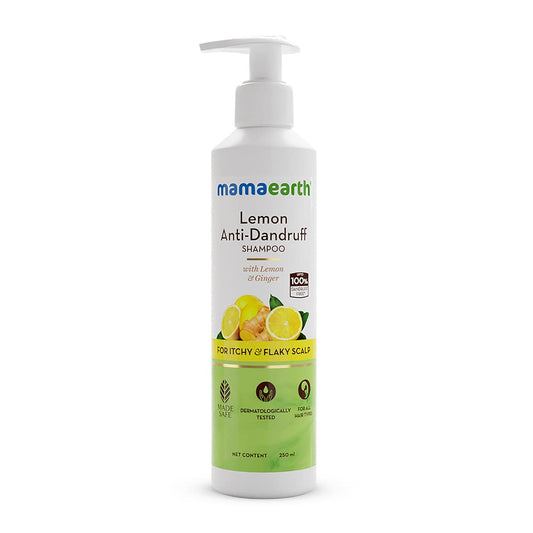 Mamaearth Lemon Anti-Dandruff Shampoo with Lemon & Ginger for up to 100% Dandruff & Itch-free Scalp