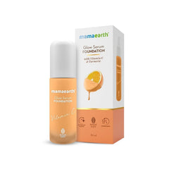 Mamaearth Glow Serum Foundation Color Almond Glow,Beige Glow,Crème Glow,Ivory Glow,Natural Glow,Nude Glow,Sand Glow & Warm Glow 30ml