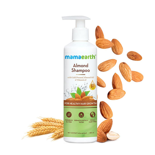 Mamaearth Almond Shampoo with Cold Pressed Almond Oil and Vitamin E for Healthy Hair Growth 250ml