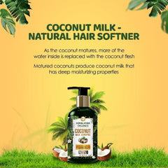 Himalayan Organics Kokosmilch-Shampoo ohne Parabene, Sulfate und Silikone, 300 ml