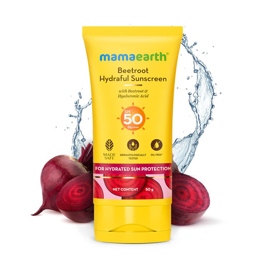 Mamaearth Beetroot Hydraful Sunscreen With Beetroot & Hyaluronic Acid 50g