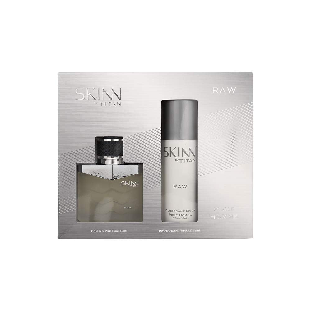 Skinn By Titan Men's Raw Coffret Liquid Men Perfume Spray and Deodorant 125 ml