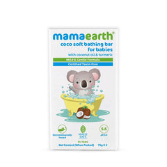 Mamaearth Coco Soft Bathing Bar for Babies with Coconut Oil & Turmeric for Babies Pack of 2*75g