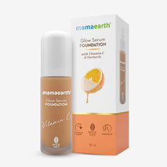 Mamaearth Glow Serum Foundation Color Almond Glow,Beige Glow,Crème Glow,Ivory Glow,Natural Glow,Nude Glow,Sand Glow & Warm Glow 30ml