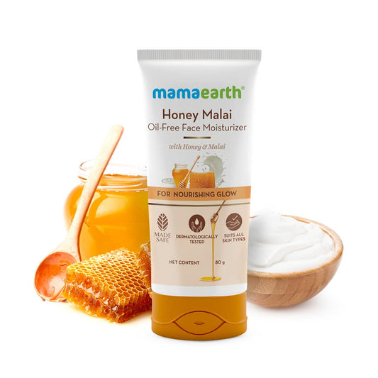 Mamaearth Honey Malai Oil Free Face Moisturizer with Honey & Malai For Nourishing Glow 80g