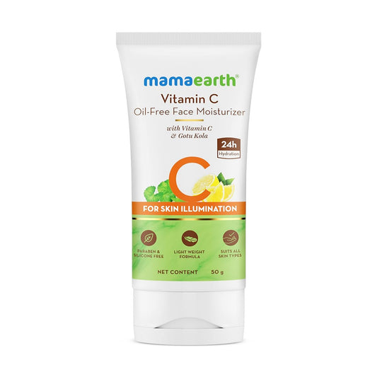 Mamaearth Vitamin C Oil-Free Moisturizer For Face with Vitamin C and Gotu Kola for Skin Illumination 50g