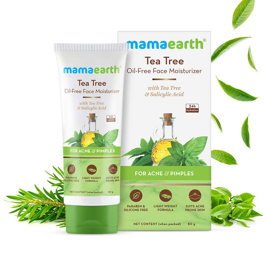 Mamaearth Tea Tree Oil Free Face Moisturizer with Tea Tree and Salicylic Acid for Acne and Pimples Cream 80ml