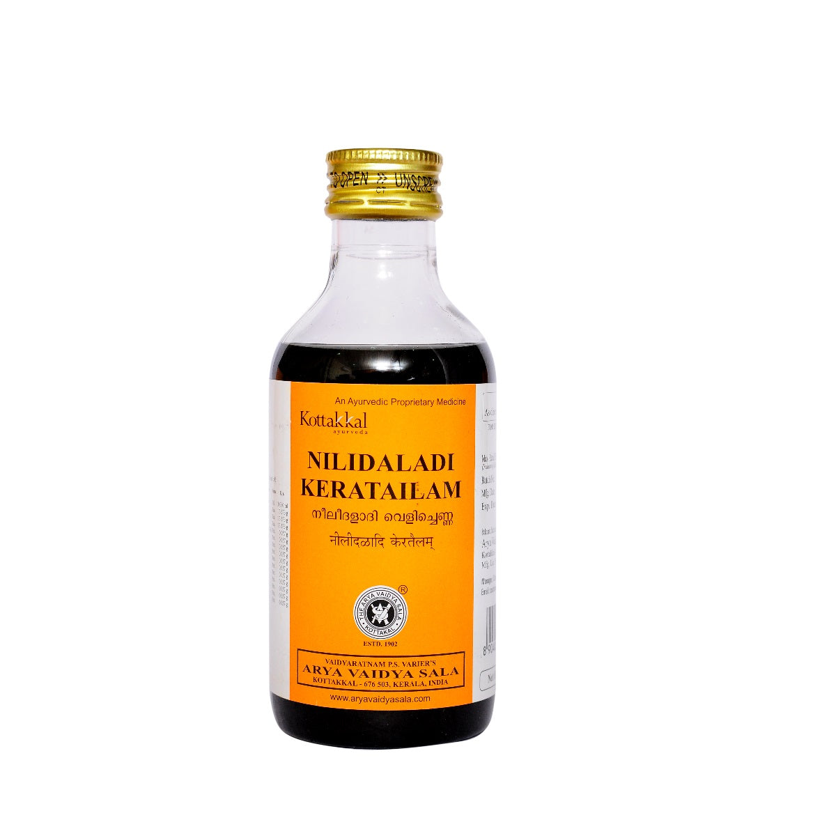 Kottakkal Ayurvedic Nilidaladi Kera Tailam Oil 200ml