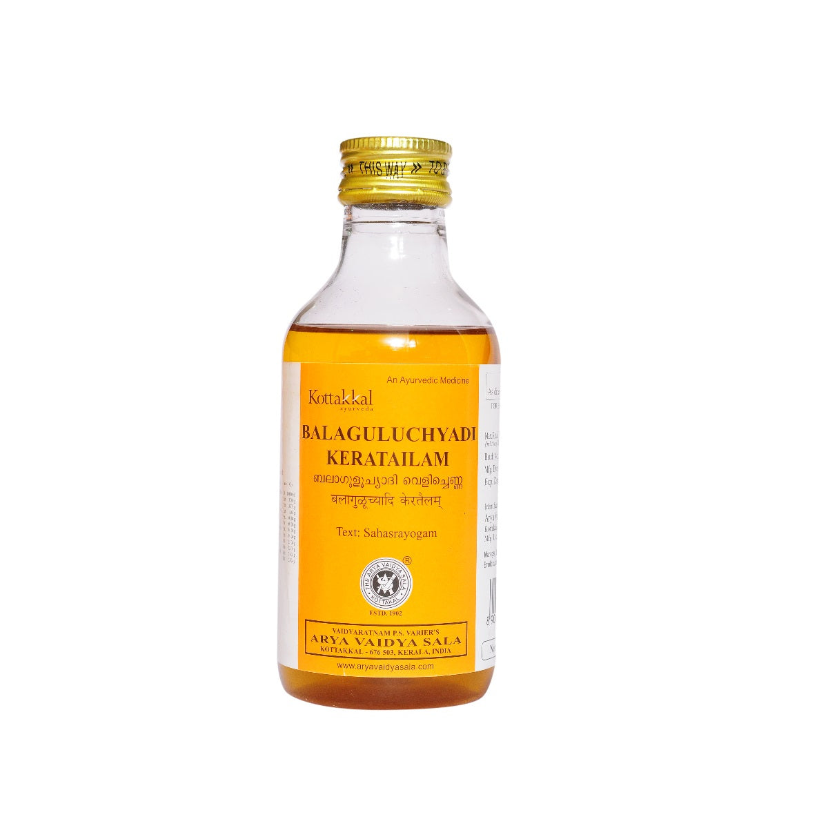 Kottakkal Ayurvedic Balaguluchyadi Kera Tailam Oil 200ml