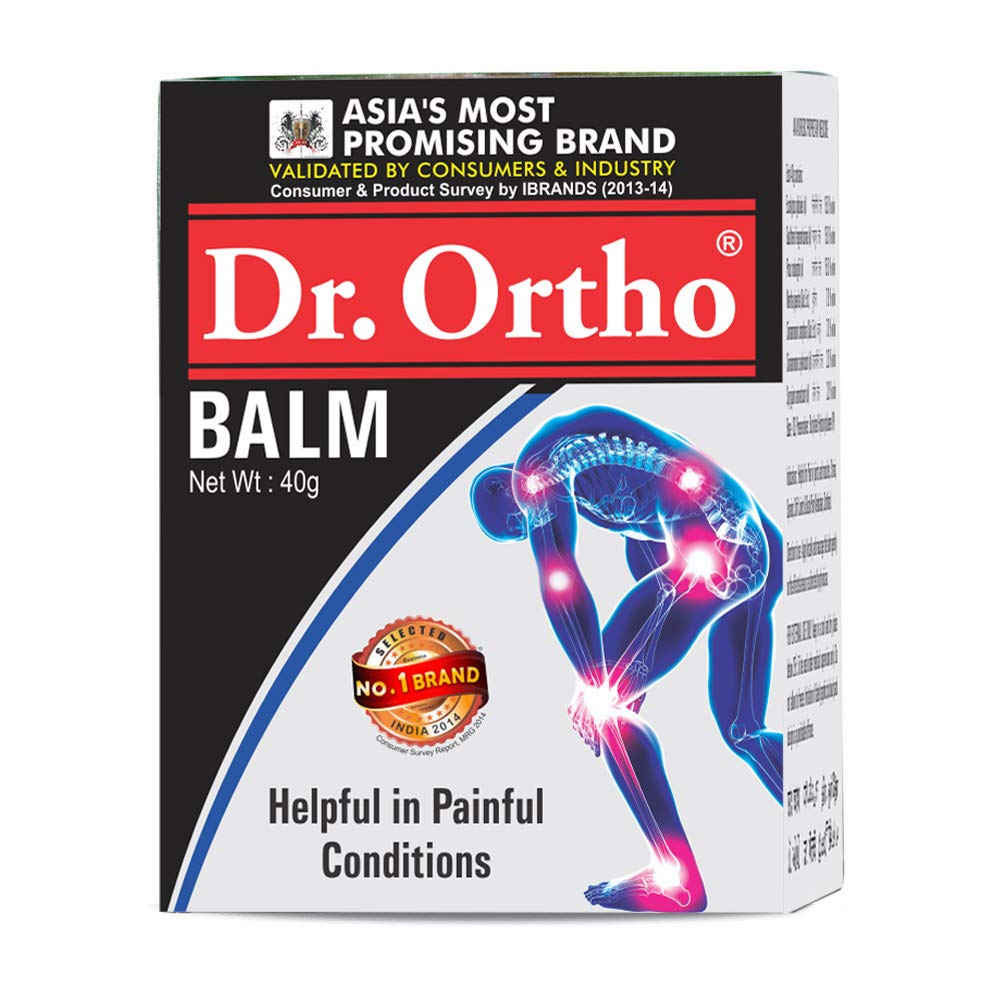 Dr Ortho Ayurvedischer Schmerzlinderungsbalsam für Gelenkschmerzen, Knie- und Rückenschmerzbalsam, 40 g