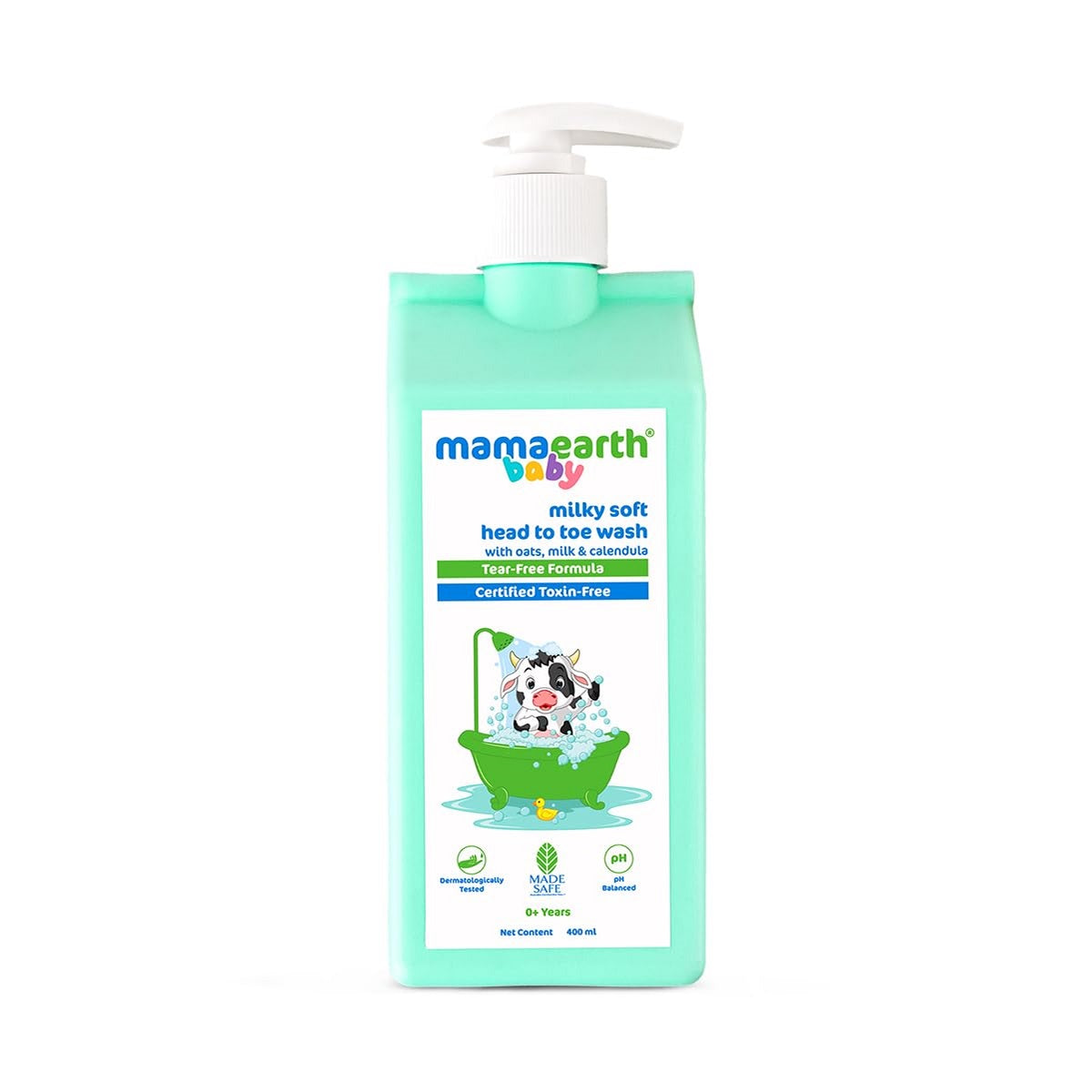 Mamaearth Milky Soft Head to Toe Wash With Oats,Milk,and Calendula for Babies 400ml