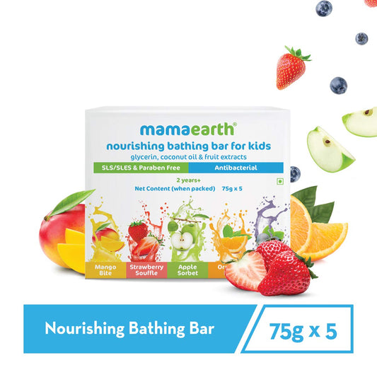 Mamaearth Nourishing Bathing Bar Soap For Kids Pack of 5 X 75g