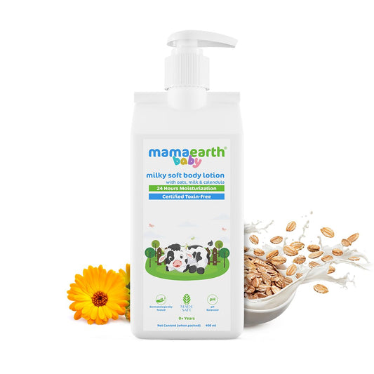 Mamaearth Milky Soft Body Lotion for Babies with Oats, Milk and Calendula 400ml