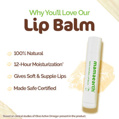 Mamaearth Nourishing 100% Natural Lip Balm with Vitamin E for Soft & Supple Lips Color Shea Butter,Raspberry & Strawberry 4g