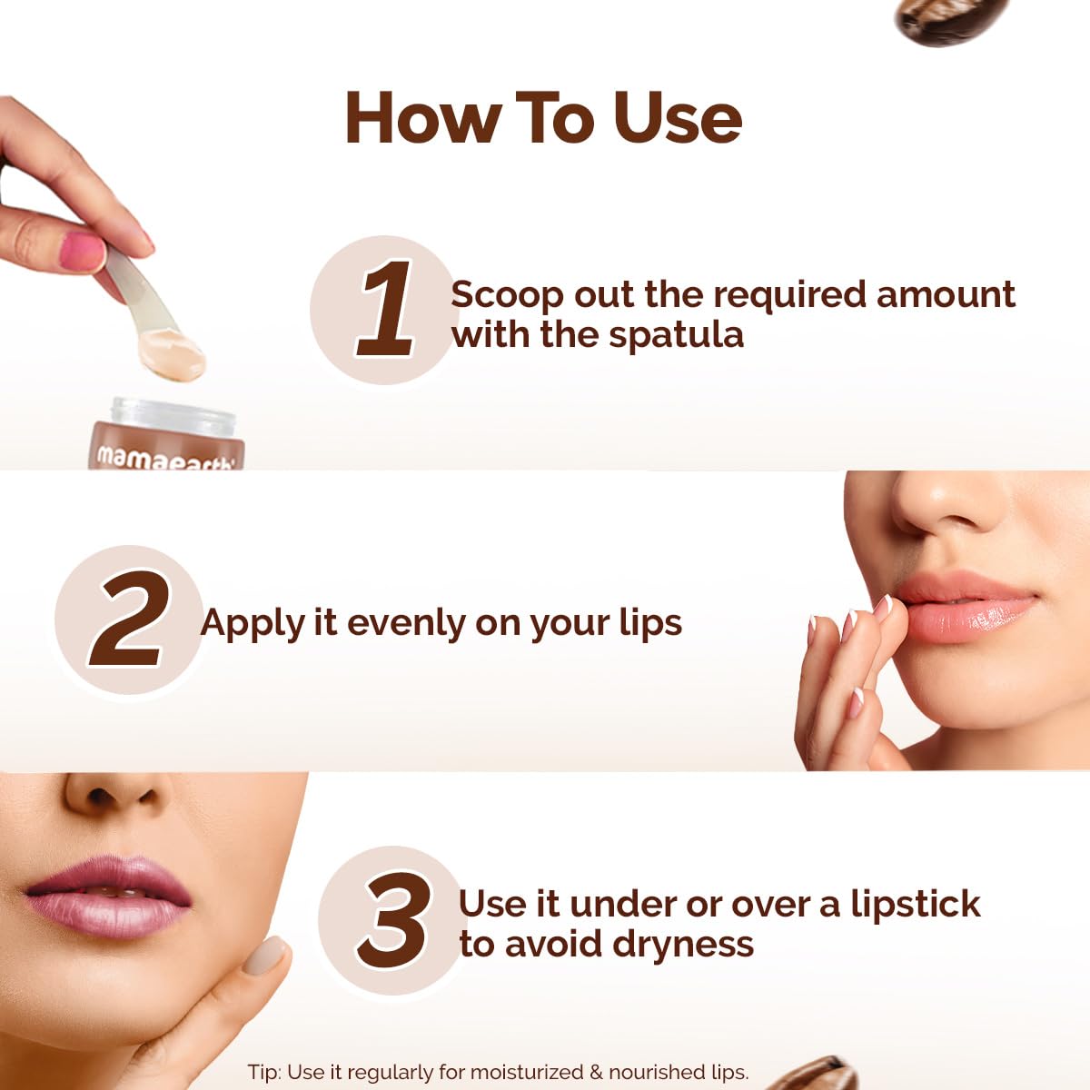 Mamaearth Cocoa Moisture Therapy Lip Balm with Cocoa Butter & Coffee 15g