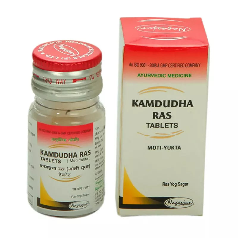 Nagarjun Kamdudha Ras Plain und Moti Yukt Tabletten