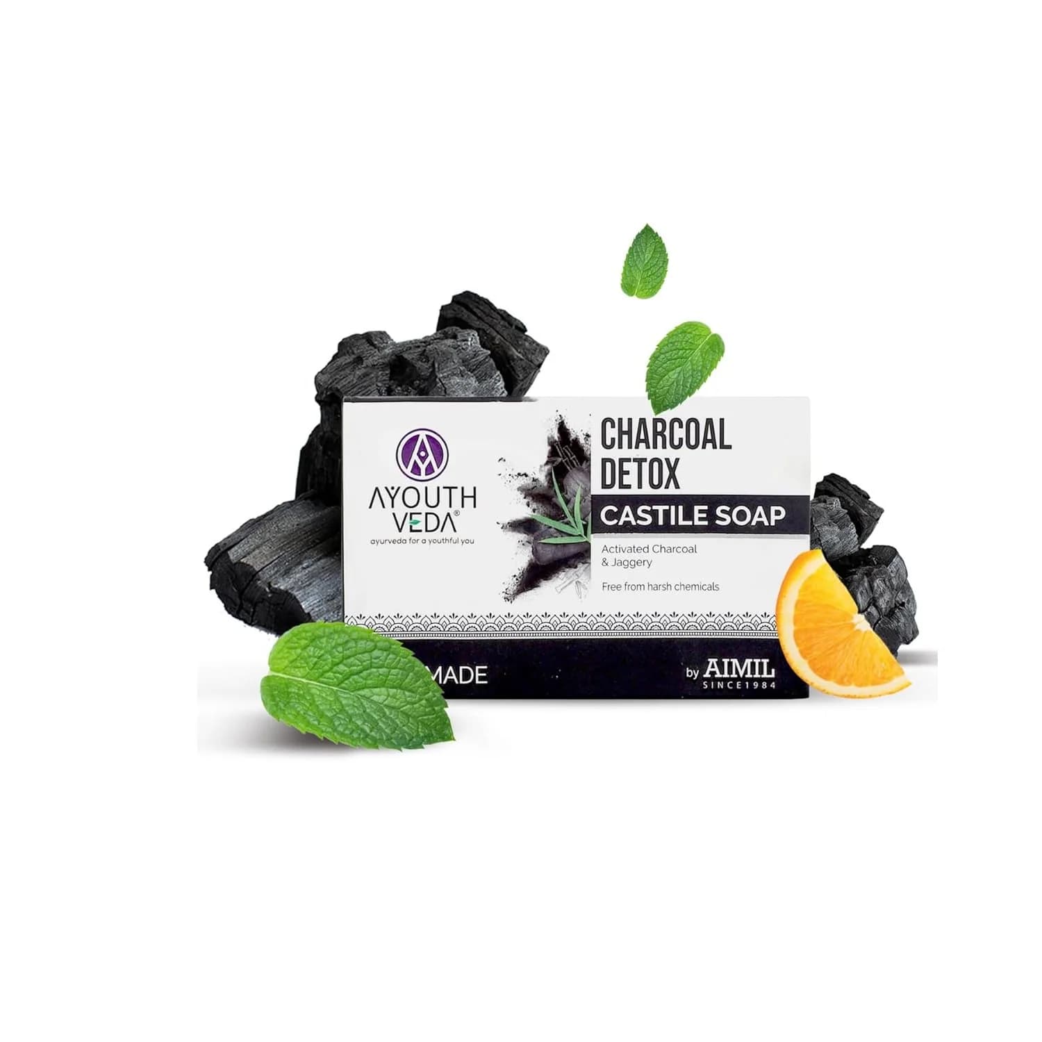 Ayouthveda Charcoal Detox Handmade Castile Soap – 110g