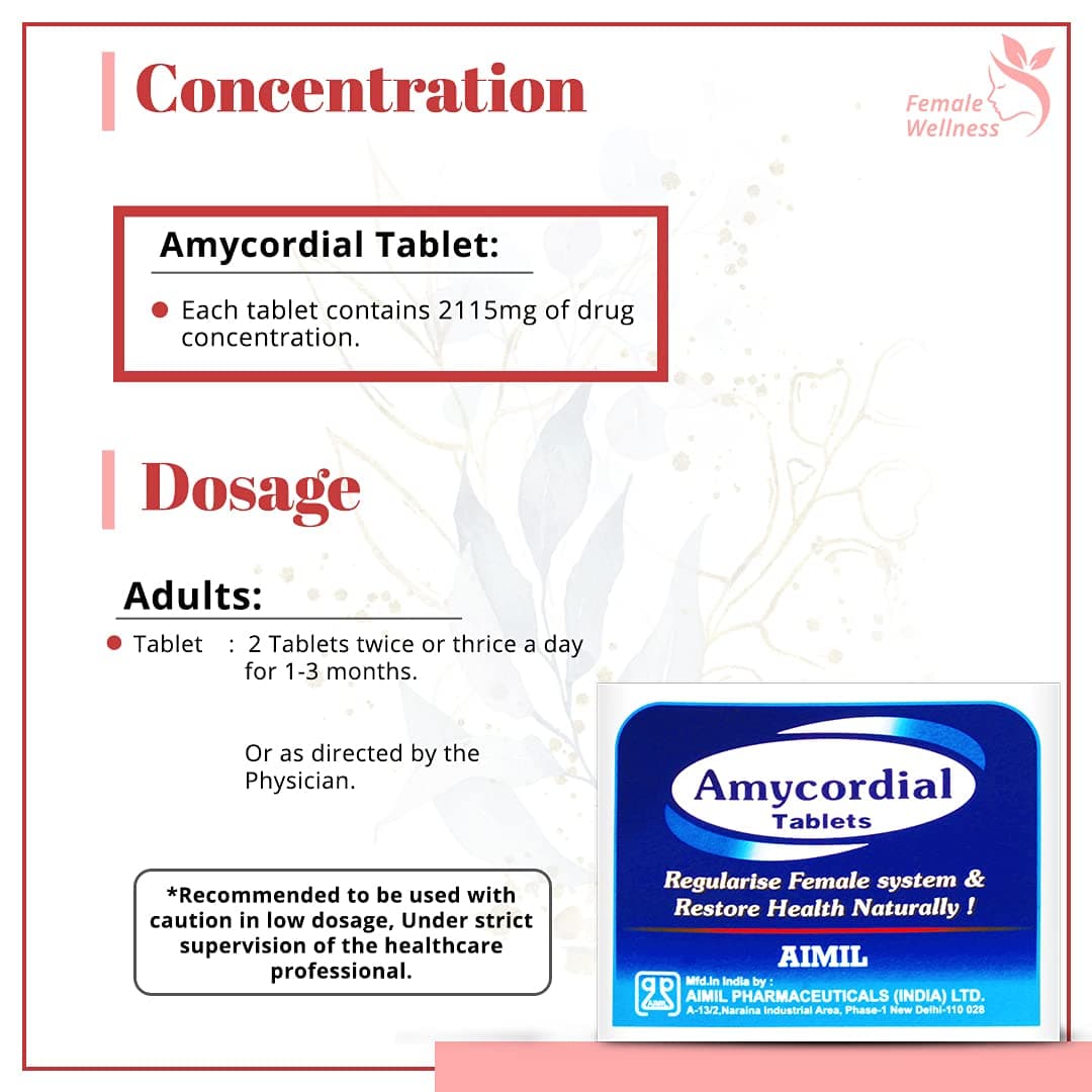 Aimil Amycordial Ayurvedic Women's Health Syrup & Tablet