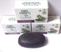 Gnfc Neo Neem Soap Aloe Vera und Tulsi Höchster Prozentsatz an nativem Neemsamenöl Be Pure Live Pure The Aroma Of Beauty Körperseife mit 21 % Neemsamenöl Seife 3 x 75 g