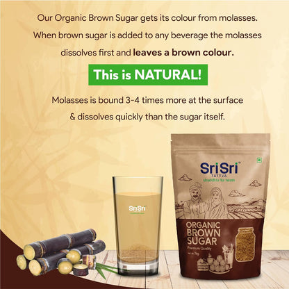 Sri Sri Tattva Organic Brown Natural Refined Cane Sugar Prime Rich in Minerals Sugar 1kg